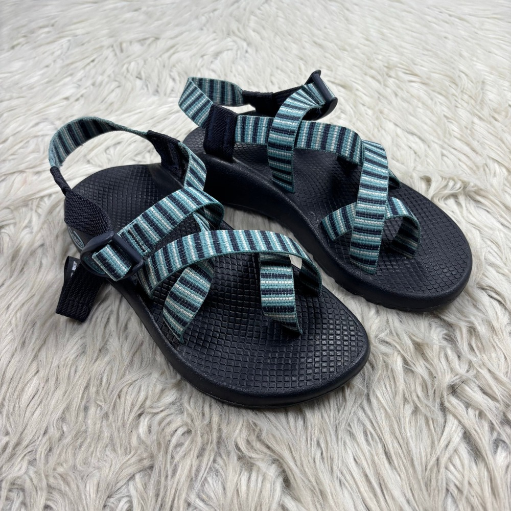 Chaco Women's 6 Blue‎ Striped Z/2 Sport Sandals Gorpcore Hiking Travel